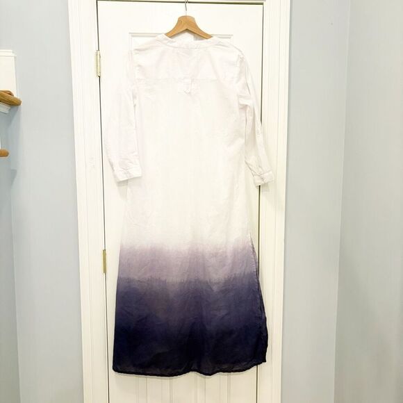 Madison Mathews Tie Dye Midi Dress 100% Cotton Kaftan - Picture 3 of 4